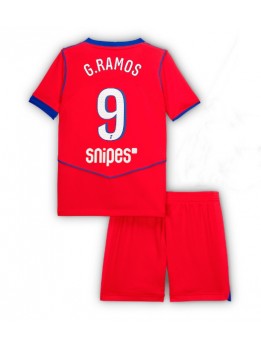 Billige Paris Saint-Germain Goncalo Ramos #9 Tredjedraktsett Barn 2025-26 Kortermet (+ Korte bukser)